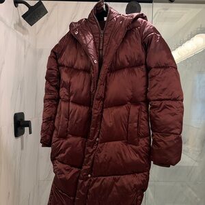 Abercrombie & Fitch Maroon Puffer Jacket